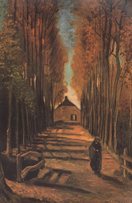 Vincent Van Gogh Avenue of Poplars in Autumn (nn04)